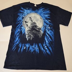 Y2K Wolf And Moon Graphic Men's T-Shirt